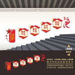 政协之家楼梯间楼道阶梯文化墙