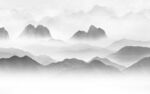 背景墙高档灰色山水 TlF分层