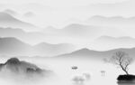 新中式客厅灰色山水 TlF分层