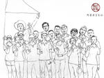 团队游记插画