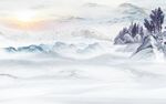 简约客厅背景山水 TIF分层