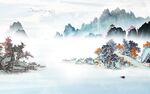 别墅 大气背景山水 TIF分层