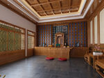 中式佛堂佛龛中式椅子花格