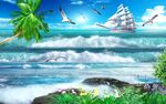 椰树沙滩海景电视背景墙