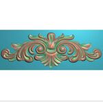 欧式横板洋花精雕图灰度图浮雕图