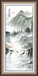 竖副山水画