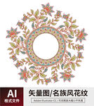 名族风花纹 