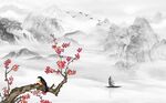 梅花咏梅诗人新中式电视背景墙