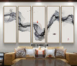 新中式水墨意境山水客厅装饰画