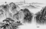 中式灰色爆款山水 tif分层