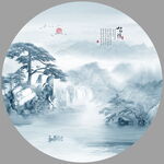 圆形山水画