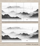 现代水墨山水画