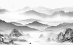 新中式风景灰色山水 tif分层