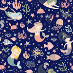 美人鱼 彩虹 卡通   数码印