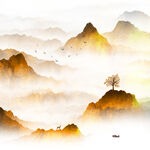 山水晶瓷画