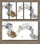 水墨山水新中式装饰画客厅挂画