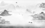 中式高档爆款山水 tif分层