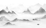意境背景墙山水画 tif分层