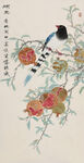 古典石榴花鸟虫鱼中式装饰画