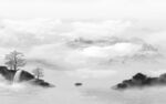 水墨客厅山水背景 TIF分层