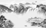 国画高清新山水画 TIF分层
