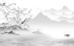 花鸟高清新山水画 TIF分层