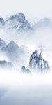 新中式山水玄关背景 tif分层