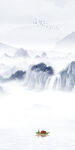 高端玄关意境山水 TIF分层