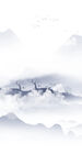 别墅山水画背景图 tif分层