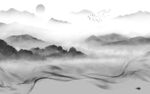 别墅 客厅灰色山水 tif分层