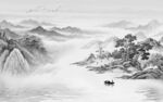 高端墙画意境山水 TIF分层