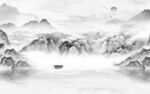 高档最新灰色山水 tif分层