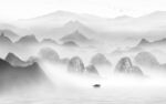 中式客厅最新山水 tif分层