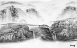 高档 电视墙画山水 TIF分层
