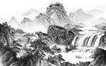 客厅新品背景山水 TIF分层