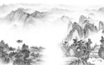 国画灰色新品山水 TIF分层