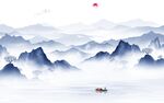 背景墙新款别墅山水 tif分层