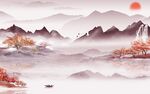 爆款 别墅客厅山水 tif分层