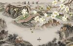 高端 别墅客厅山水 tif分层