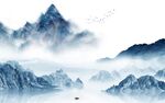 简约新款山水墙画 tif分层