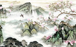 花鸟客厅中式山水 TIF分层