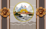 新中式背景墙 