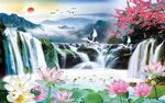 流水生财背景墙