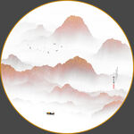 水墨山水画晶瓷画