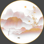 晶瓷画水墨山水画