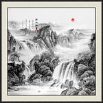 山水画山水风景