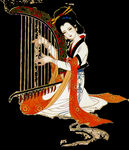 箜篌图 古典美女 钻石画