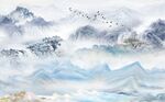 新中式山水背景墙