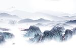 新中式别墅背景山水 TIF分层
