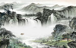 中国风背景风景山水 tif分层